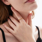 STMG Tiny Hollow-out Adjustable Ring in gold on finger