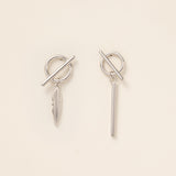 Asymmetric Feather Dangle Earrings