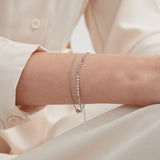 Flat Bead Duo-layer Bracelet on hand