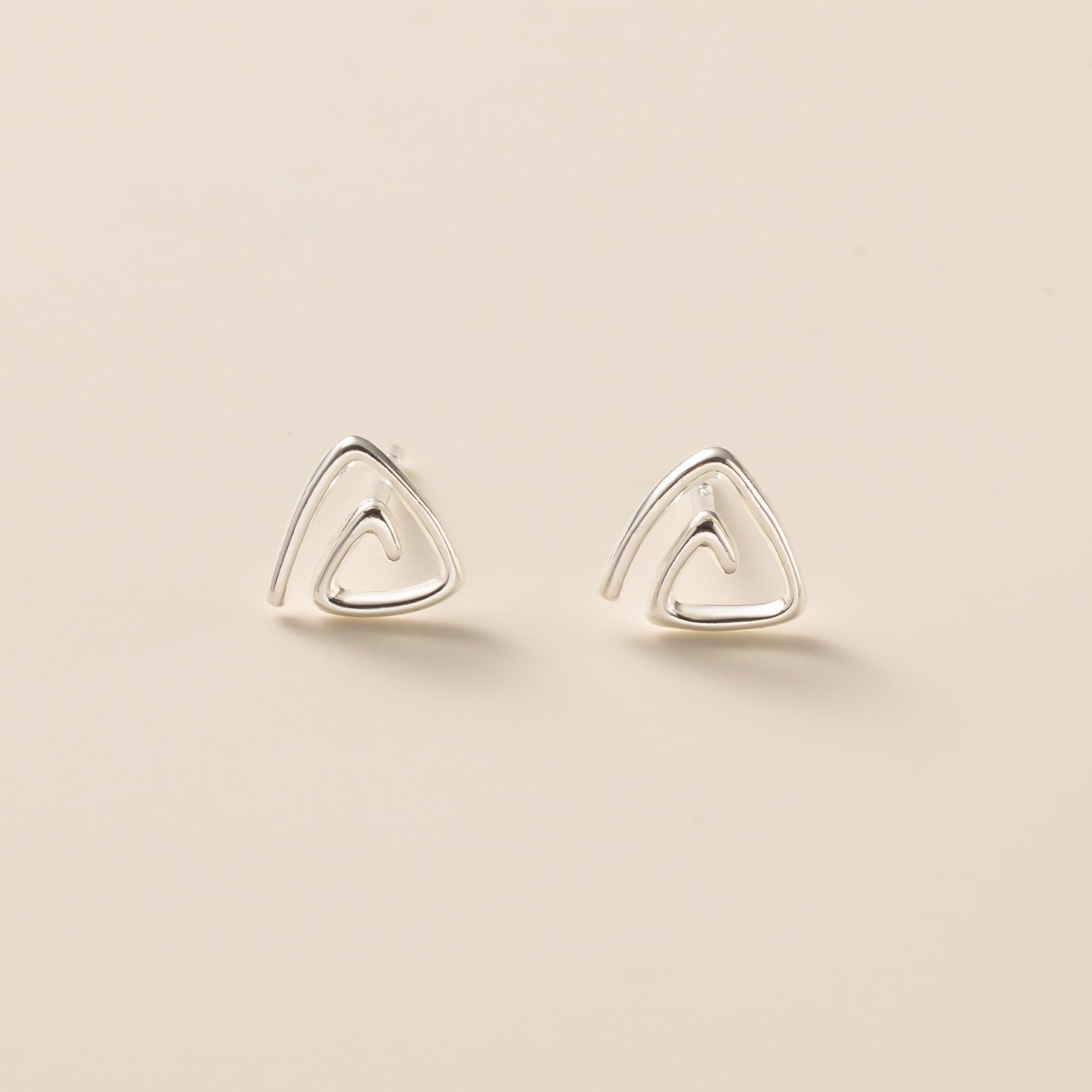 STMG Spiral Triangle Stud Earrings 