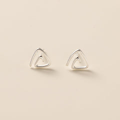 STMG Spiral Triangle Stud Earrings 