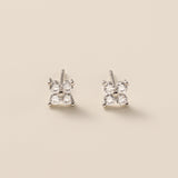 4-Leaf Clover Stud Earrings in silver