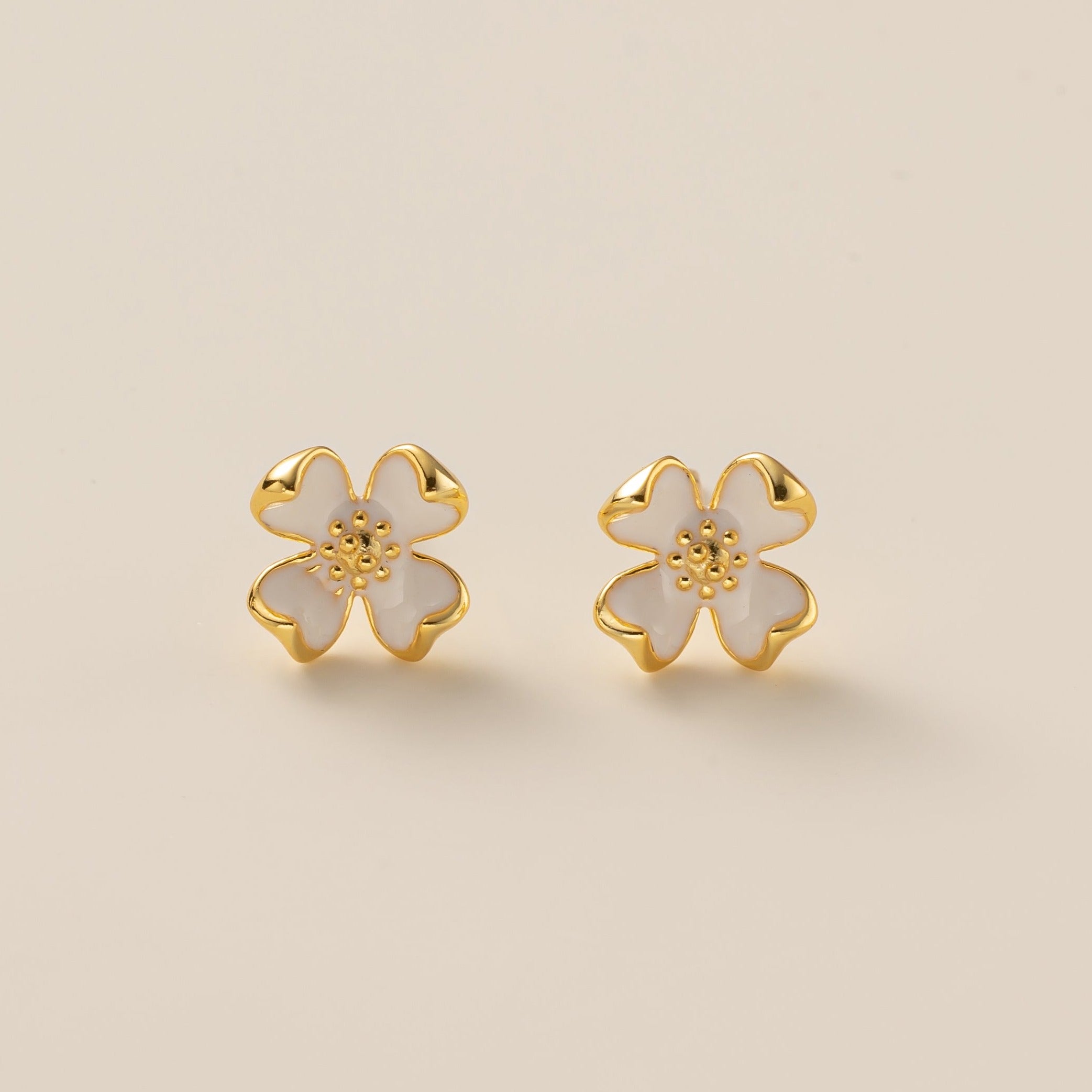 Dogwood Blossom Stud Earrings 