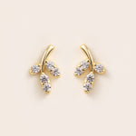 STMG Tiny Leaf Stud Earrings in gold 