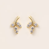 STMG Tiny Leaf Stud Earrings in gold 