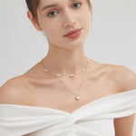 STMG Natural Mother of Pearl Heart Necklace on neck