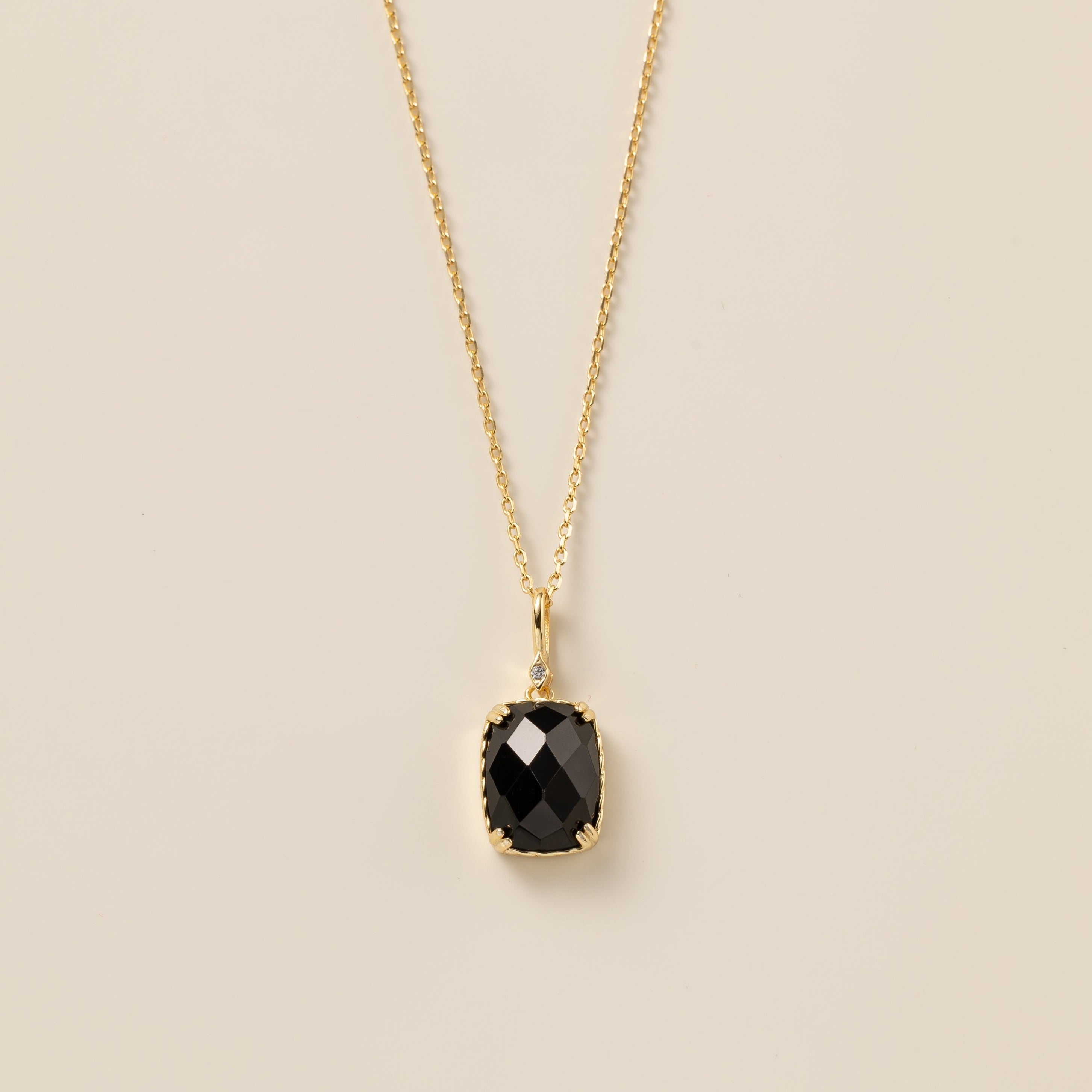 STMG Natural Black Agate Necklace