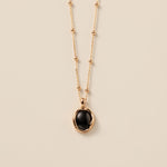 STMG Natural Black Agate Onyx Necklace