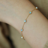 Bracelet opale de feu blanche (S925)