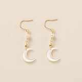 STMG Moon with Pearl Dangle Earrings