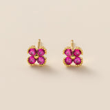 STMG Red Clover Tiny Earrings