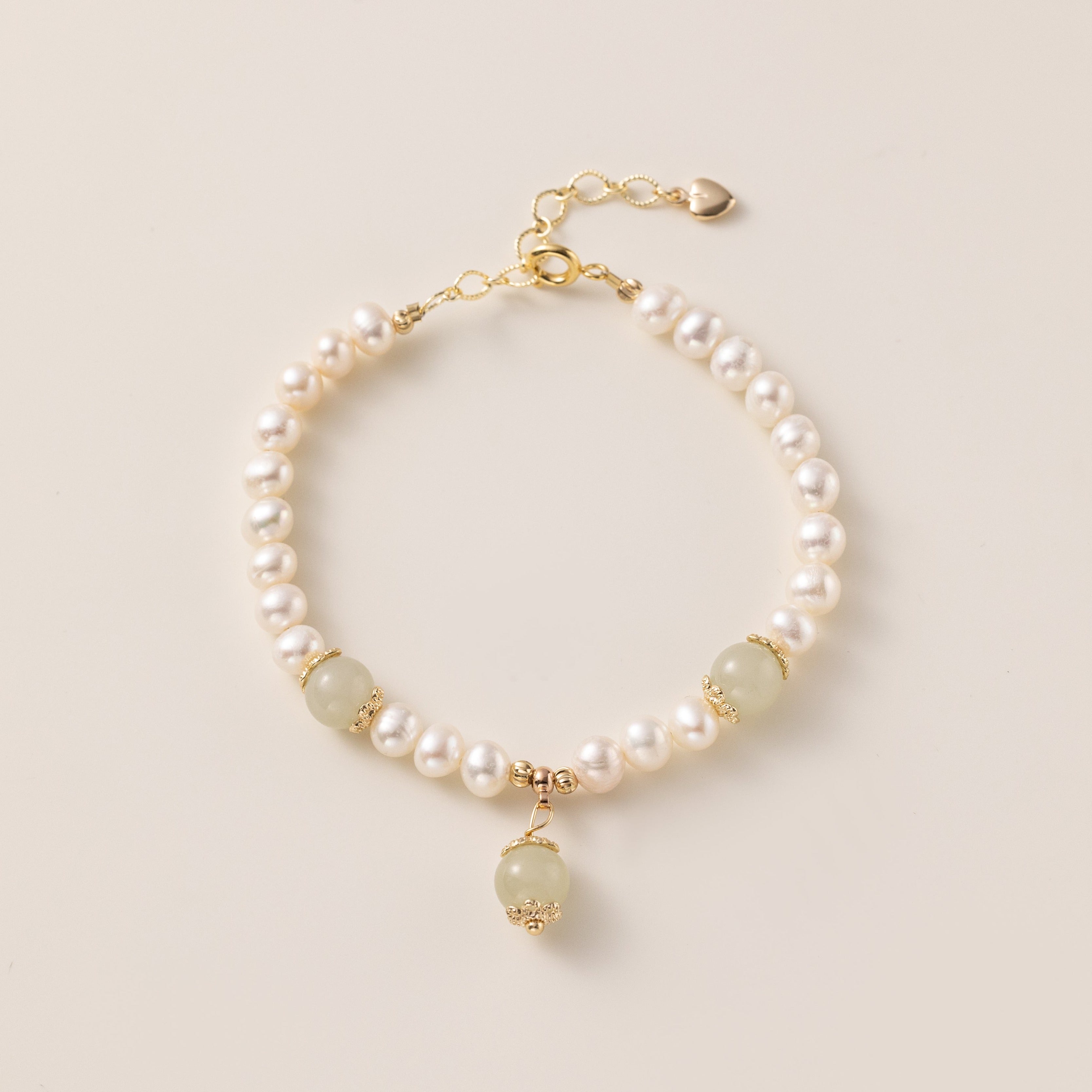 STMG Natural Pearl with Jade Bracelet