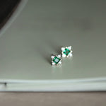 STMG Green Emerald Stud Earrings in gold