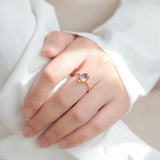 Lavender Amethyst Adjustable Ring on finger